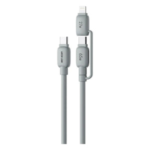 Green Lion 2-In-1 PVC Cable with USB-C & Lightning – Gray