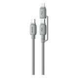 Green Lion 2-In-1 PVC Cable with USB-C & Lightning – Gray