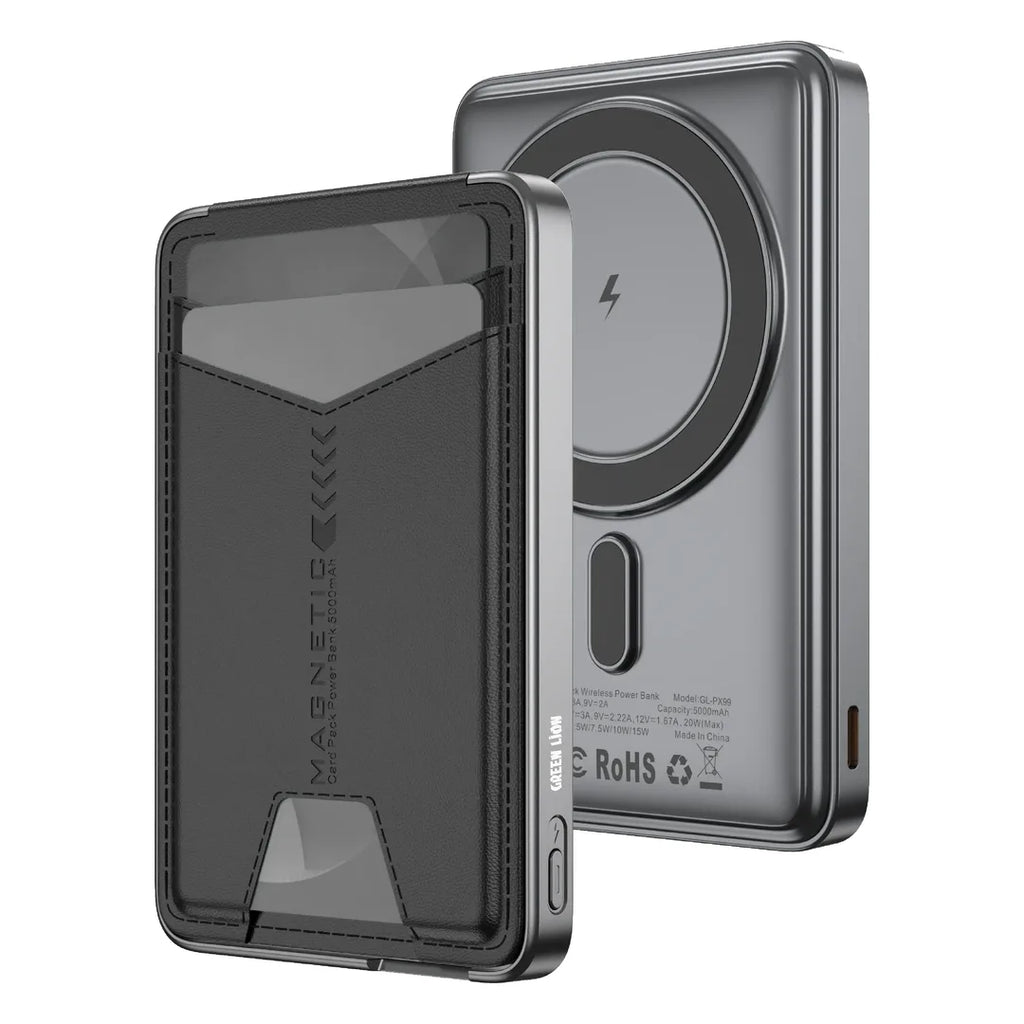 Green Lion Mag Mate 5000mAh Power Bank with Card Holder