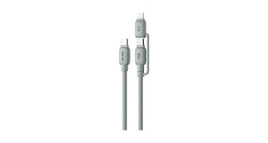 Green Lion 2-In-1 PVC Cable with USB-C & Lightning – Gray