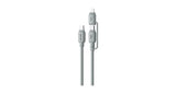 Green Lion 2-In-1 PVC Cable with USB-C & Lightning – Gray